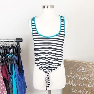 NEW Wet Seal black striped tie crop top